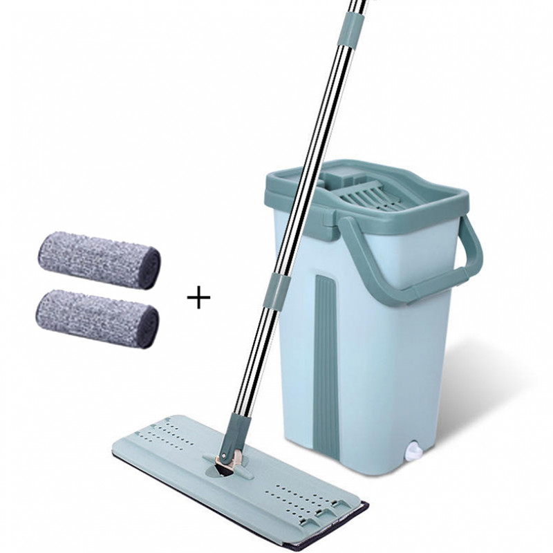 Hand Free Easy Use cleaner mop Selfwashed magic flat mop set, plastic